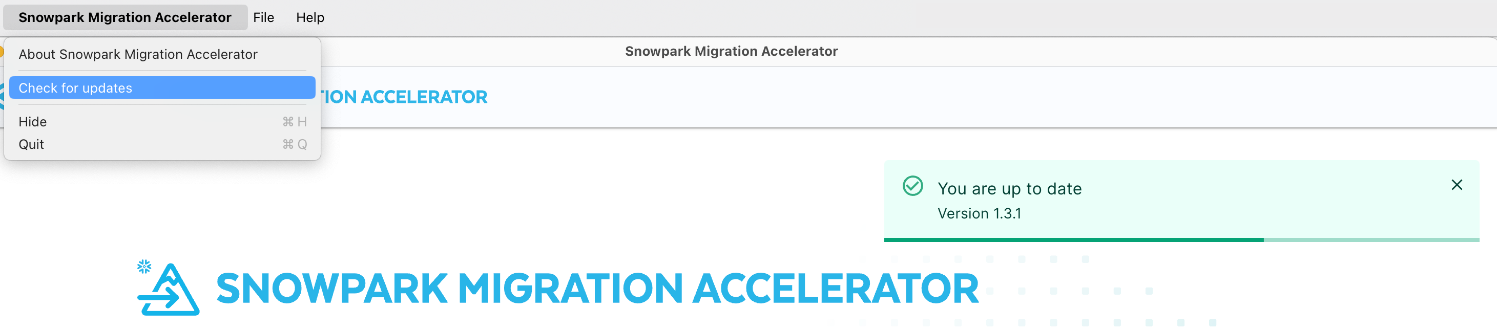 Check for Updates - Up to Date