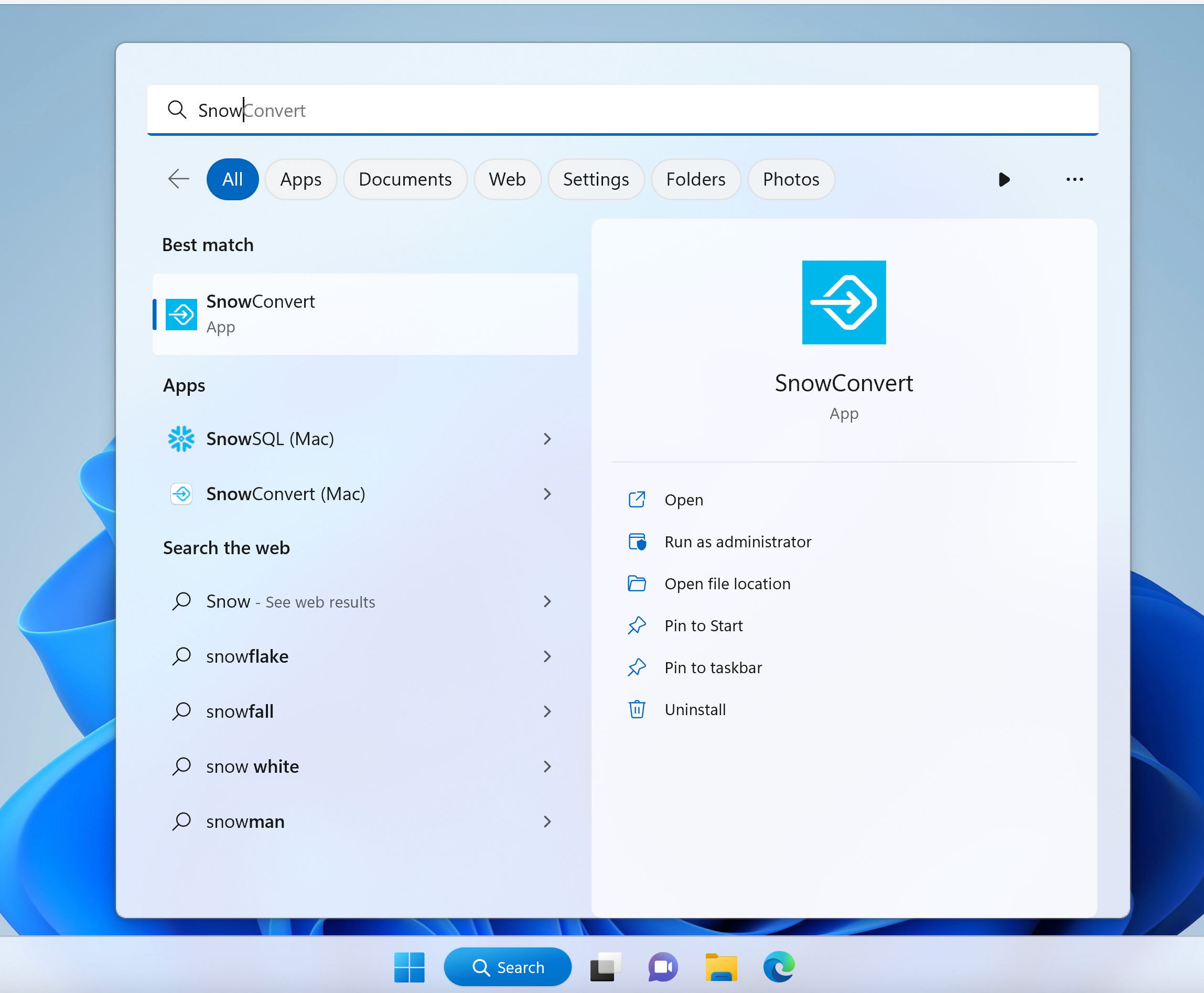 Open SnowConvert tool