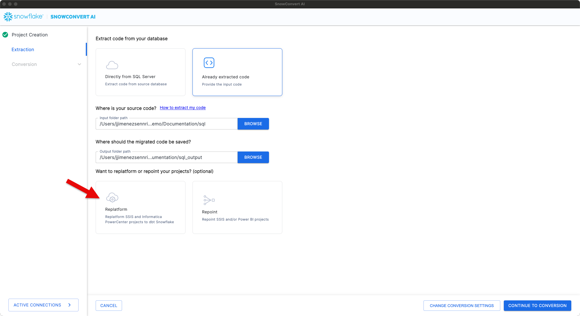 Click the Replatform card