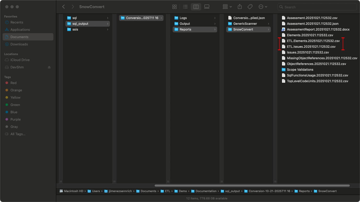 Review the migration reports