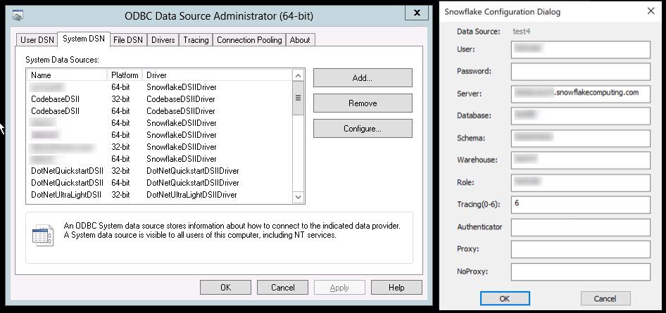 Configuring ODBC for Windows