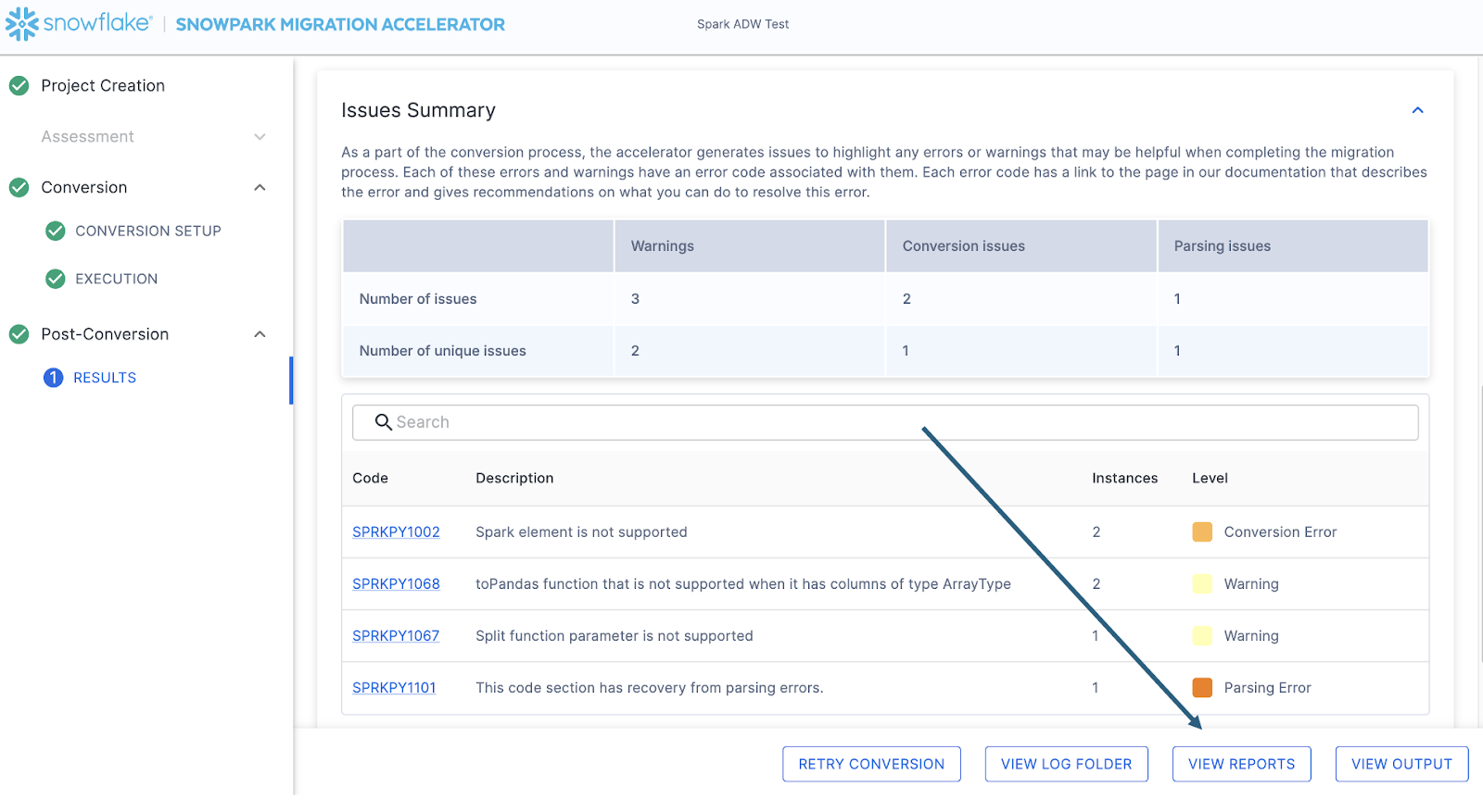 Select view reports