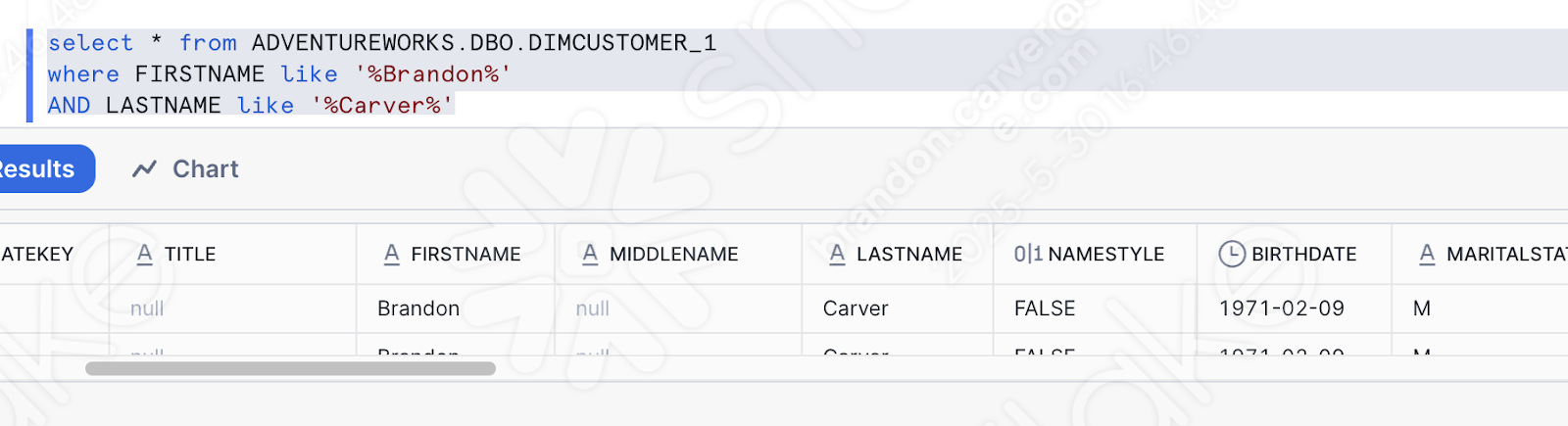 Successful query