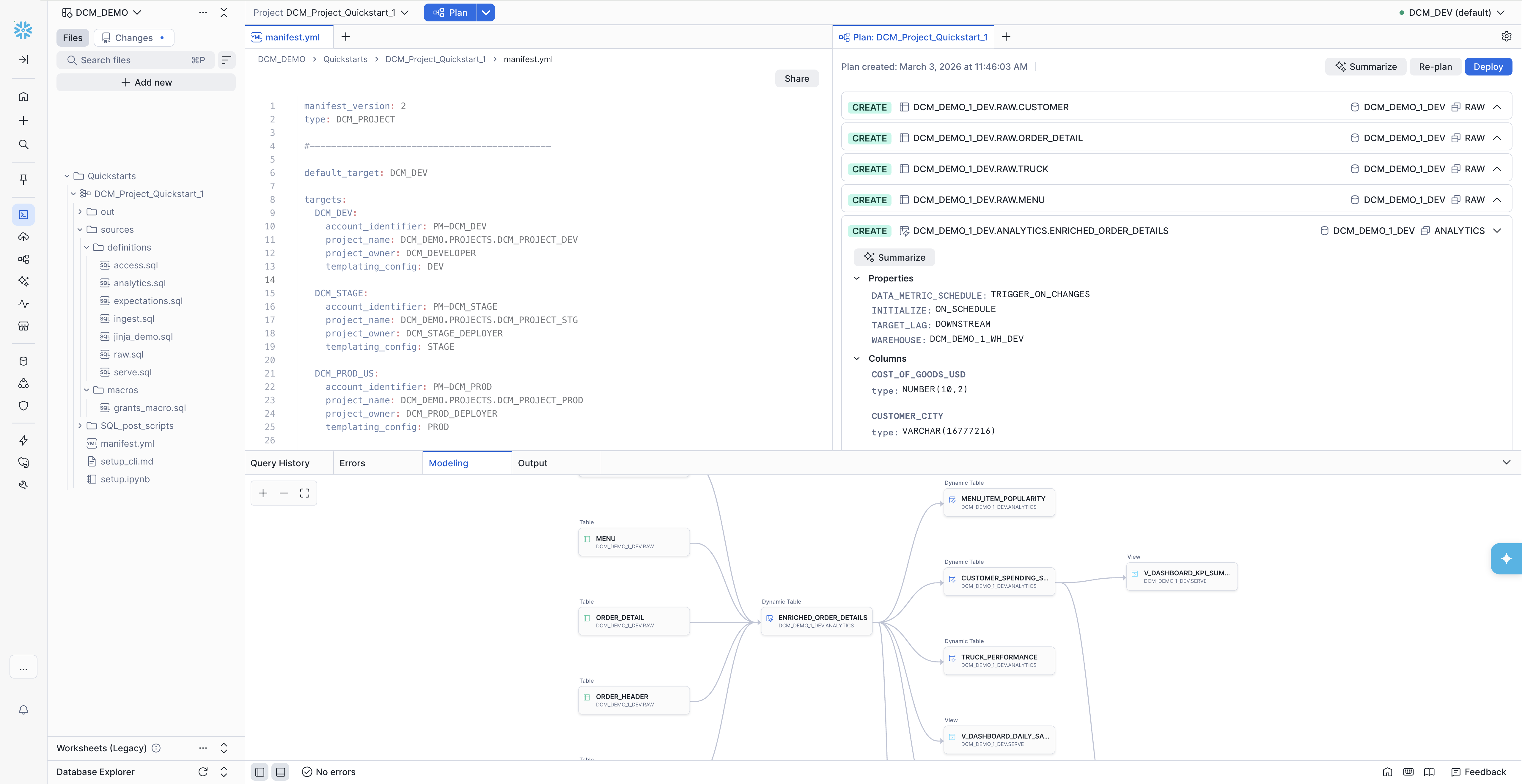 Plan in Snowflake Workspaces