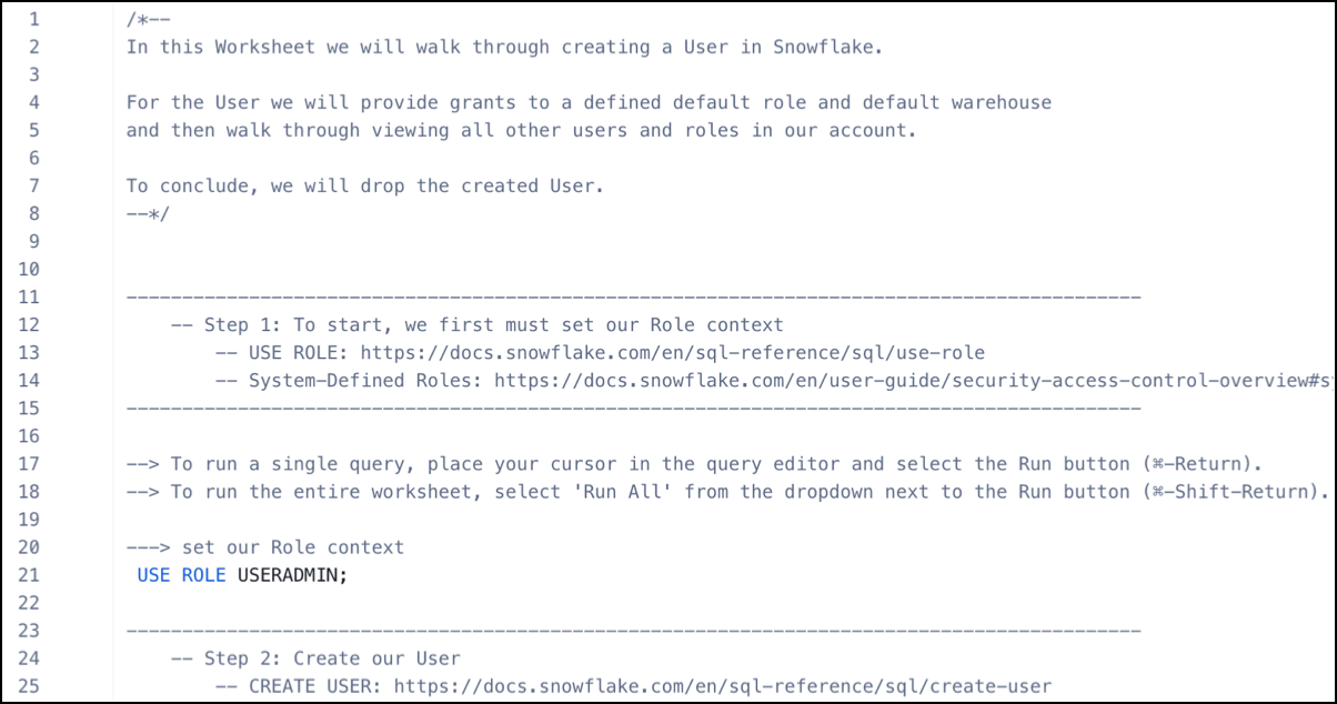 SQL users worksheet, which contains the SQL commands for this tutorial, along with descriptive comments.