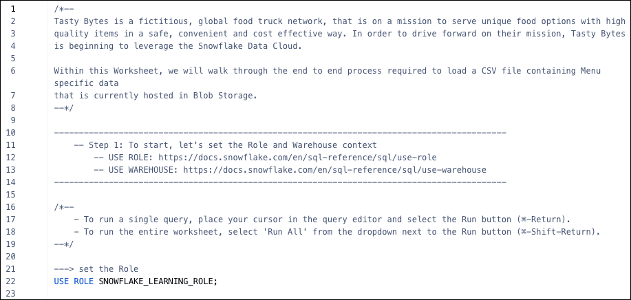 The SQL load and query worksheet, which contains the SQL commands for this tutorial, along with descriptive comments.
