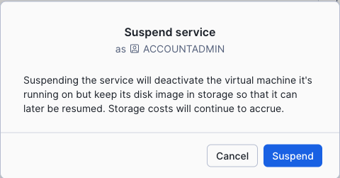 Suspend a Snowflake Postgres instance