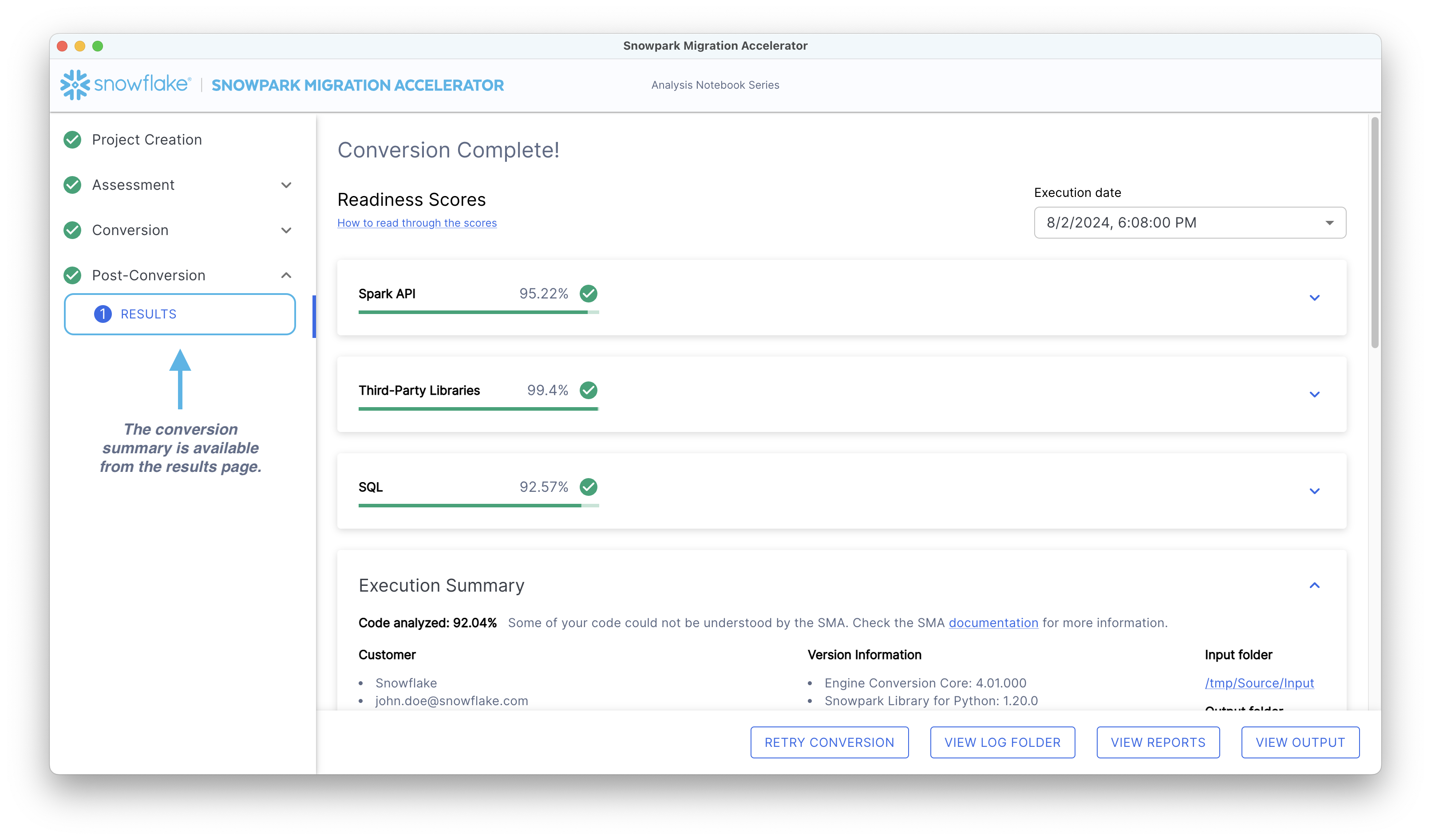 Conversion Summary