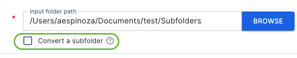 Convert a subfolder option in SnowConvert