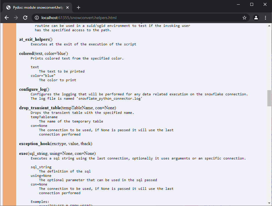 Functions documentation
