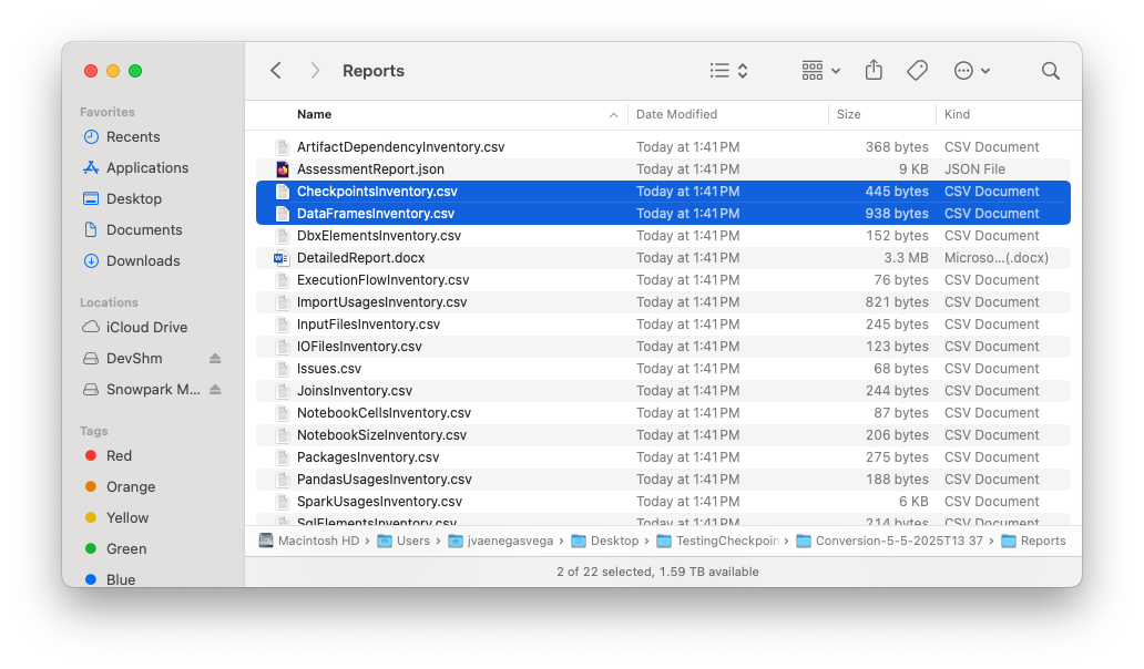 SMA-Checkpoints feature related inventories.
