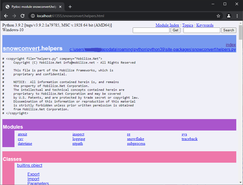 Home page for helpers module