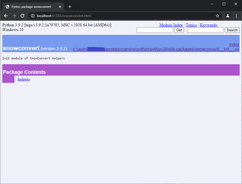 Home page for the snowconvert-helpers documentation