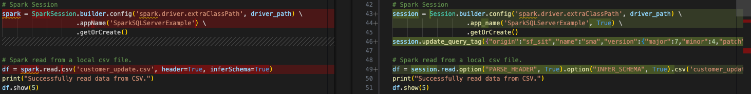 Spark variables converted to session